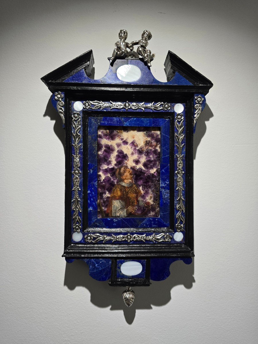 Important Oil Painting On Amethyst From The 17th Century, Italy - Symbolizing The Martyrdom Of-photo-2