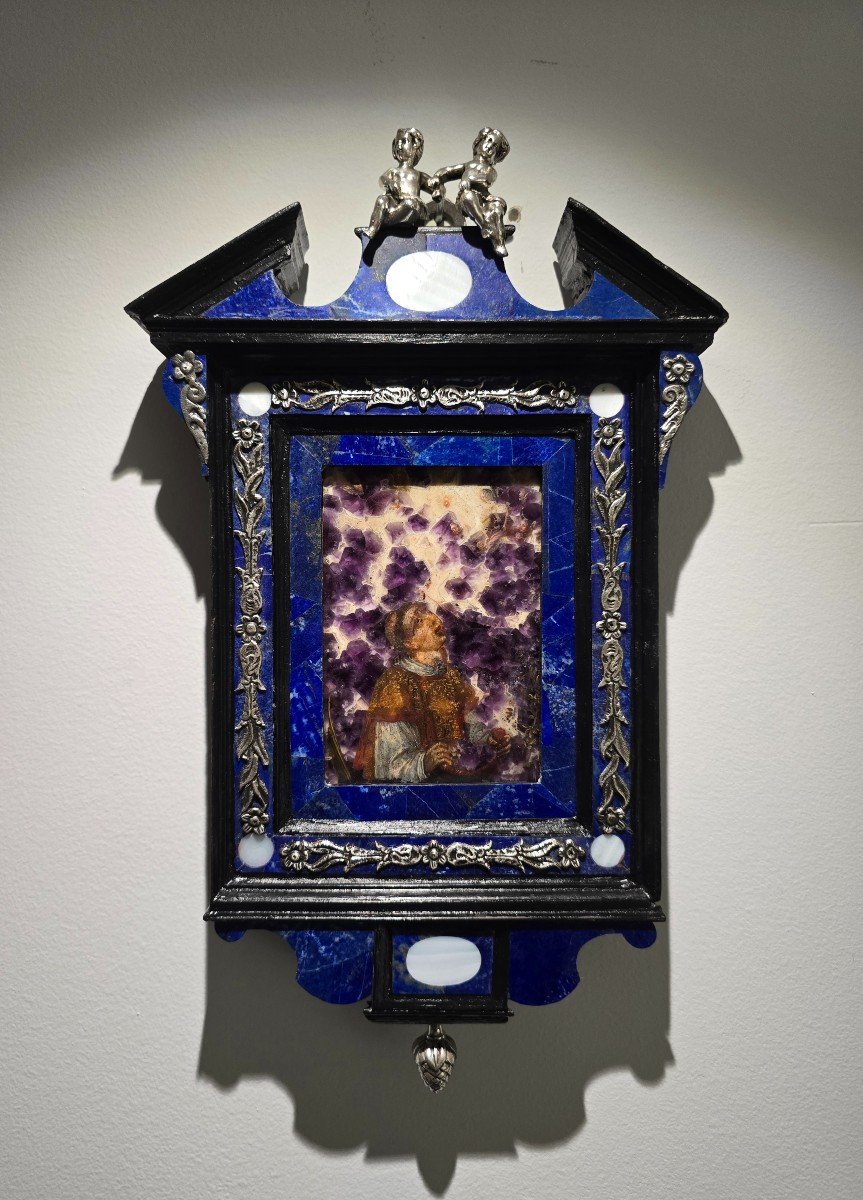 Important Oil Painting On Amethyst From The 17th Century, Italy - Symbolizing The Martyrdom Of