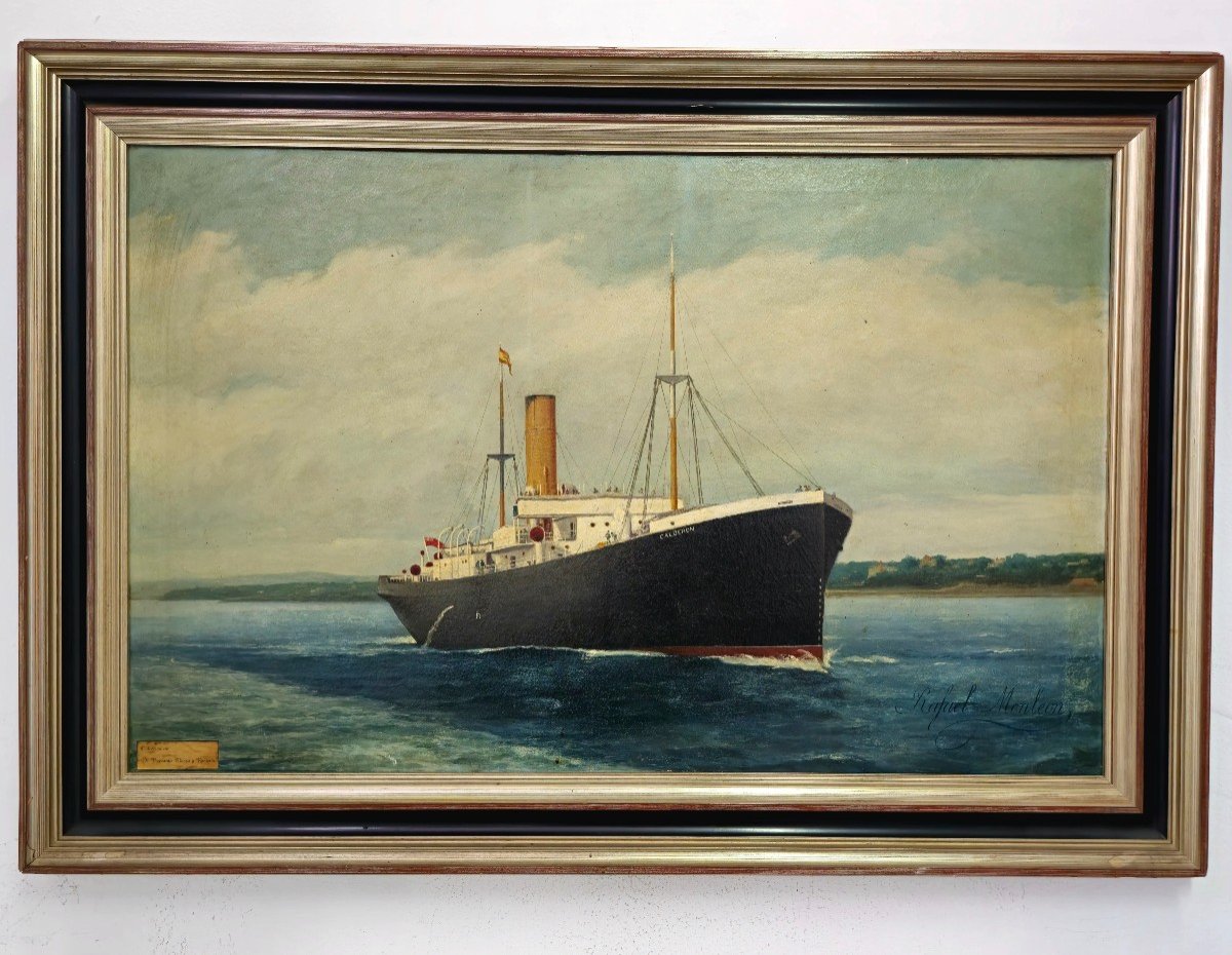 Oil Painting On Canvas "marine" Signed By Rafael Monleón