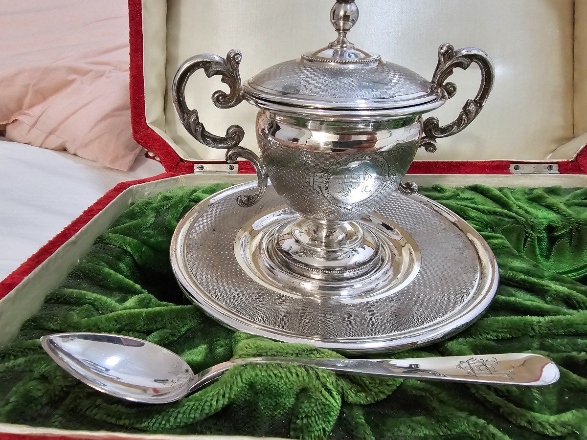 19th Century Solid Silver Baptism Set-photo-4