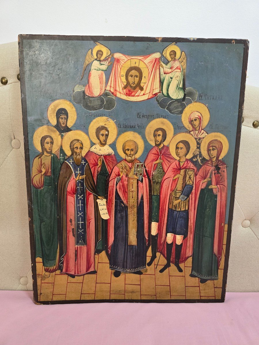 19th Century Orthodox Icon – Convention Of Saints-photo-3