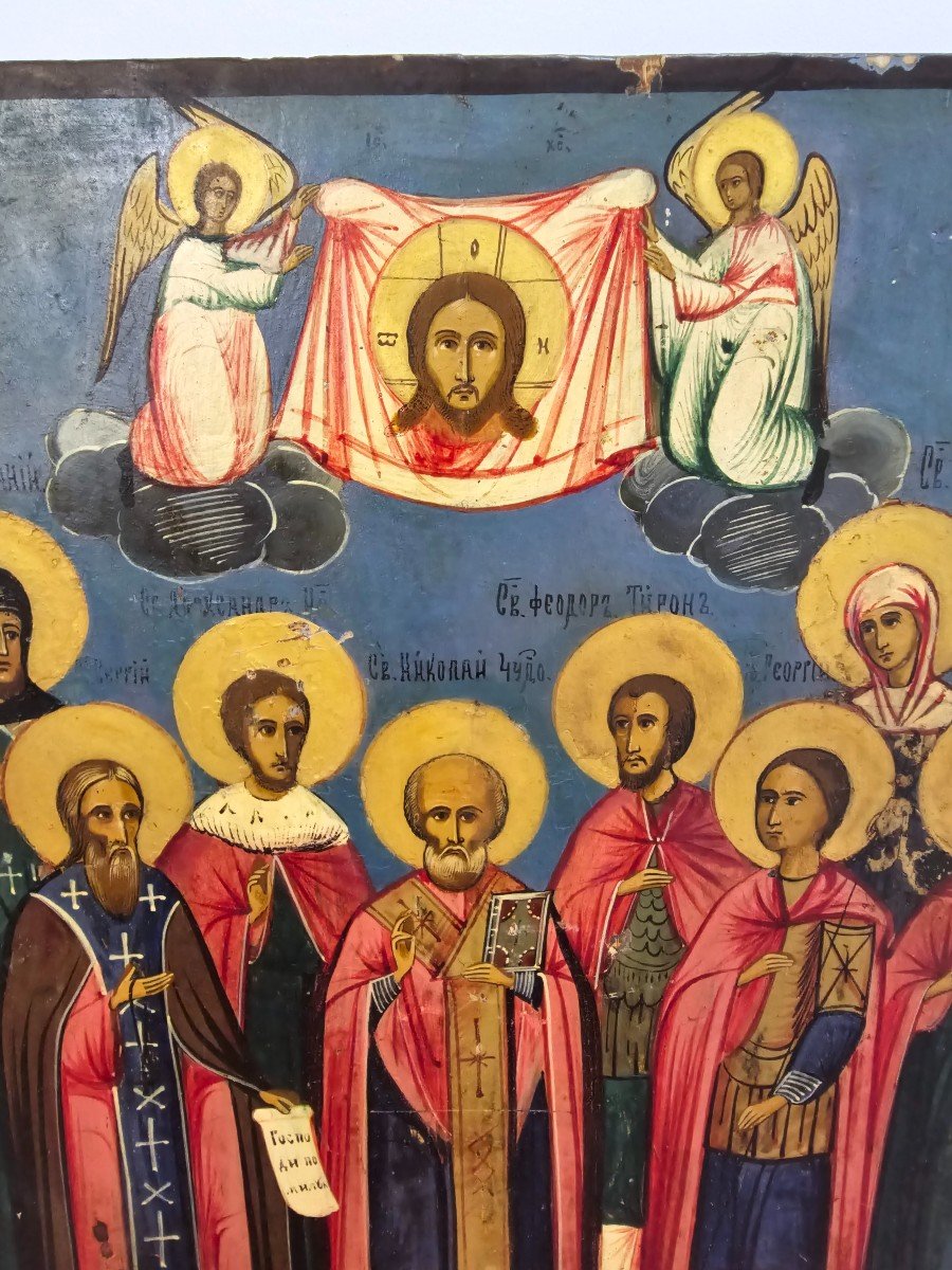 19th Century Orthodox Icon – Convention Of Saints-photo-3