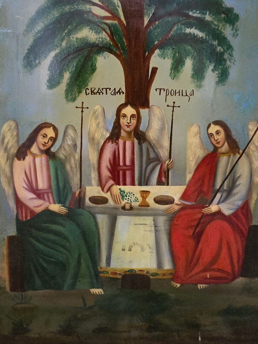 19th Century Orthodox Icon – The Trinity From The Old Testament-photo-3