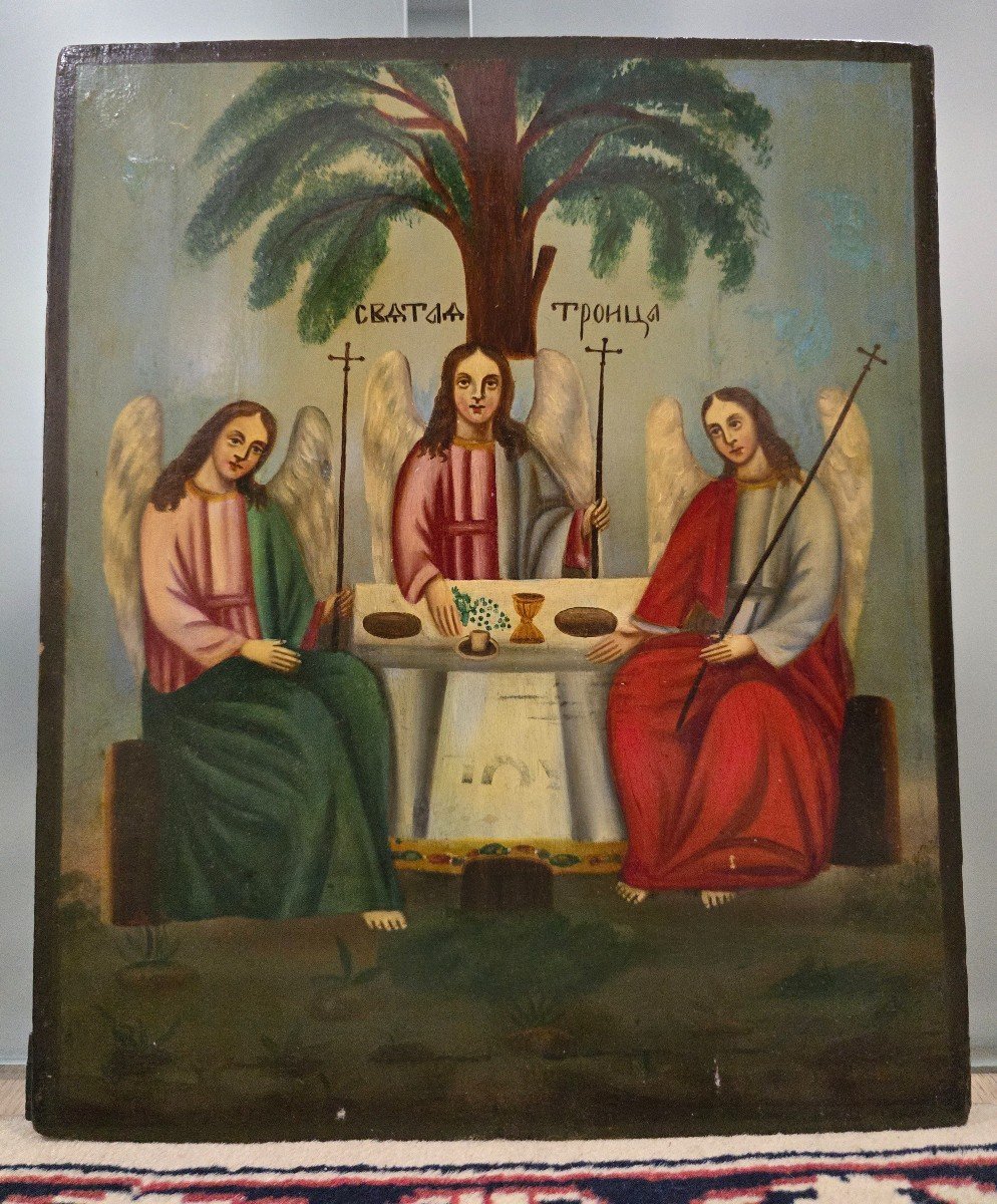 19th Century Orthodox Icon – The Trinity From The Old Testament