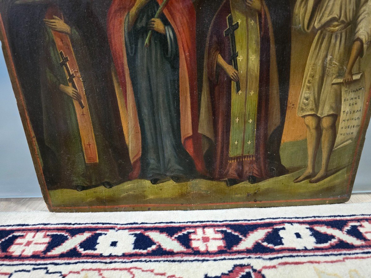 Icône Orthodoxe Du 19ème Siècle – Quatre Saints-photo-4