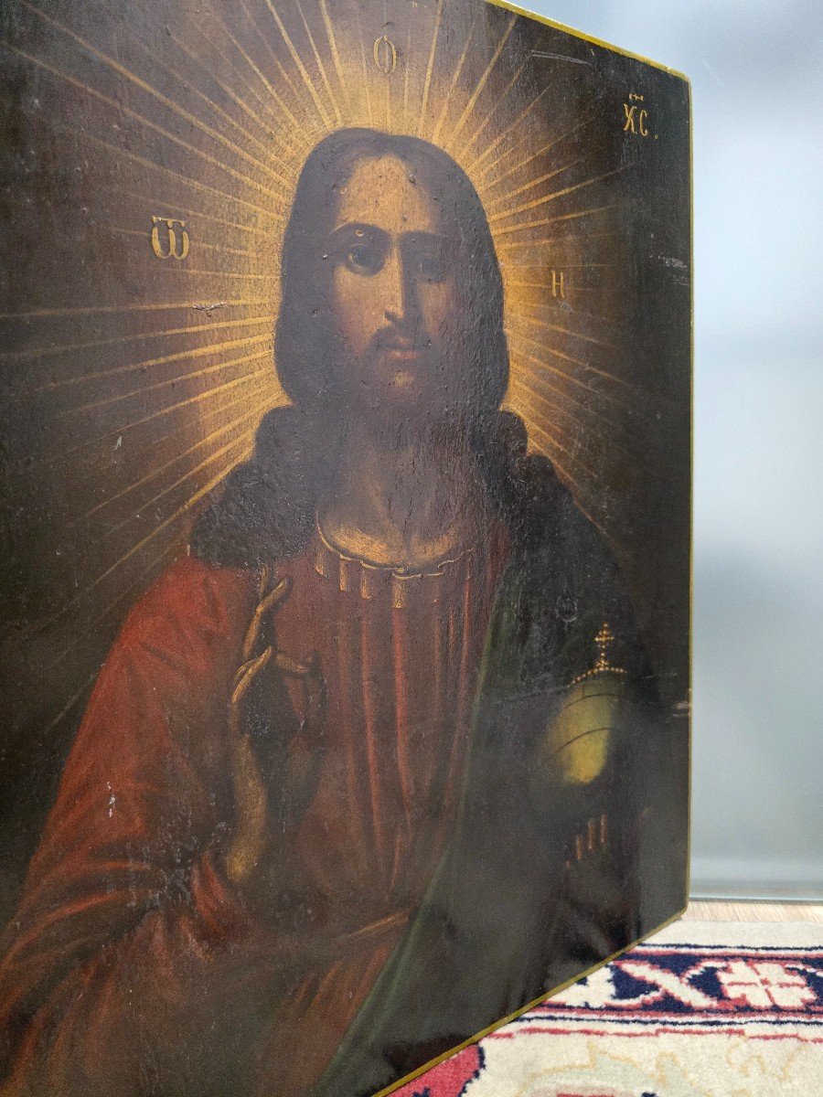 19th Century Orthodox Icon The Pantocrator-photo-3