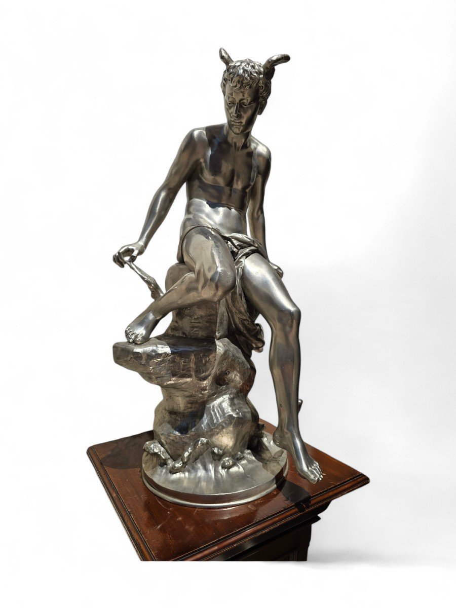 Eutrope Bouret (french, 1833-1906) Bronze Sculpture, "mercury" 76 Cm-photo-4