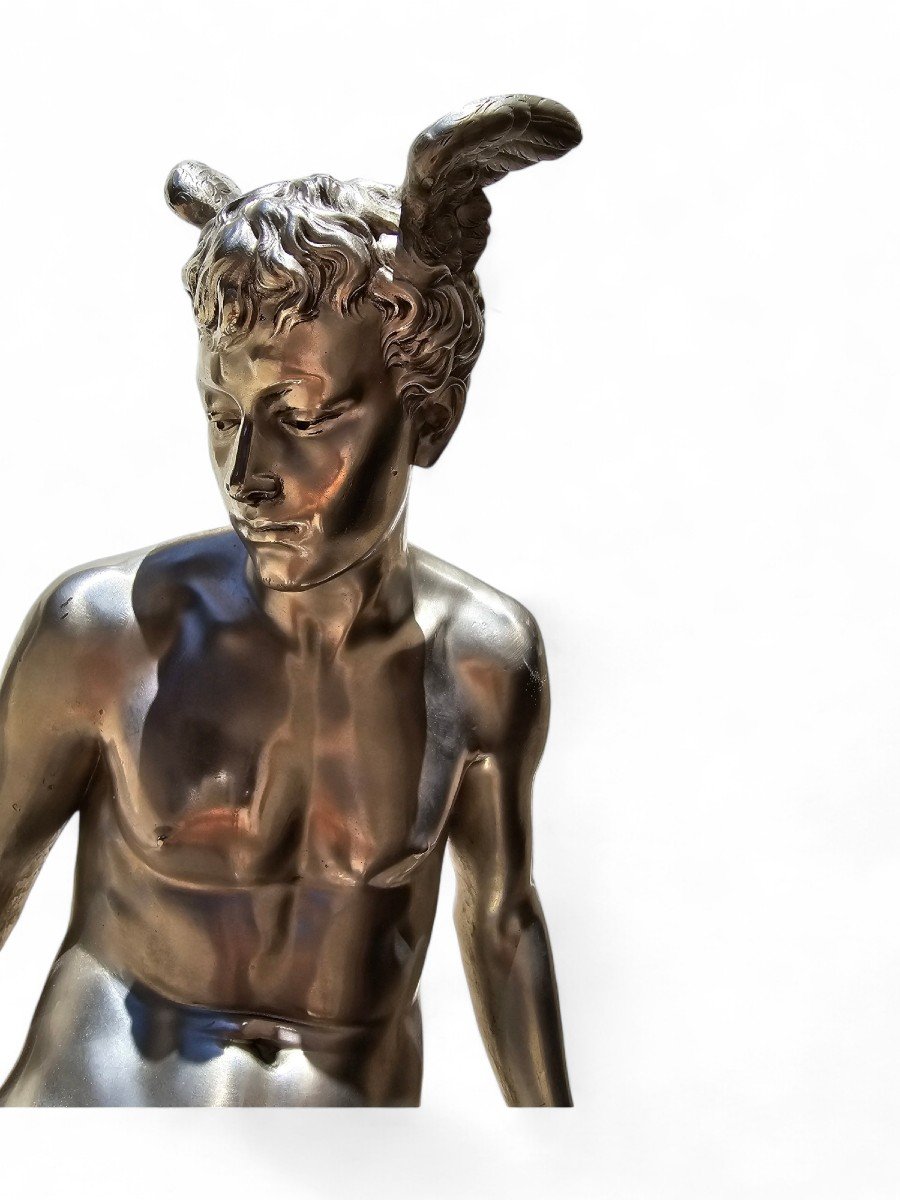 Eutrope Bouret (french, 1833-1906) Bronze Sculpture, "mercury" 76 Cm-photo-8