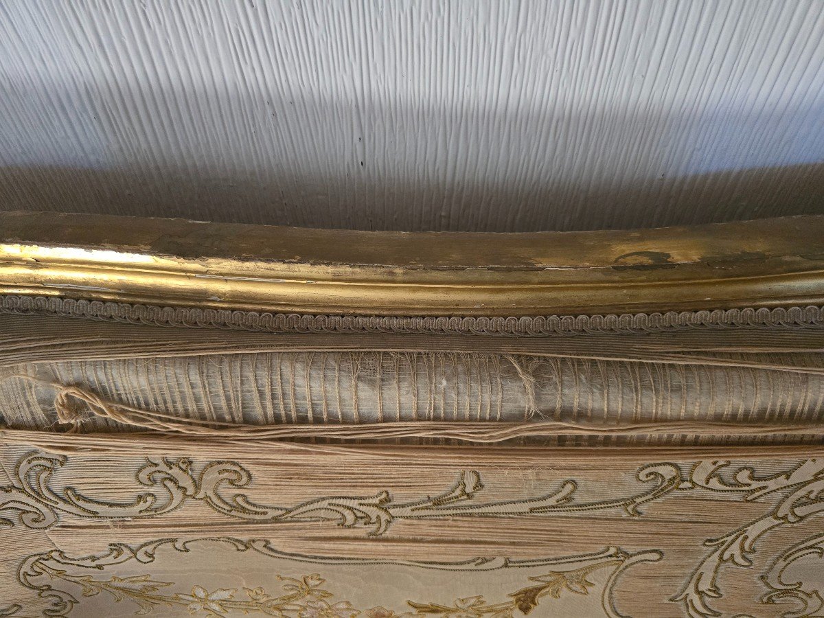 Large 19th Century Sofa With Golden Wood Structure-photo-5