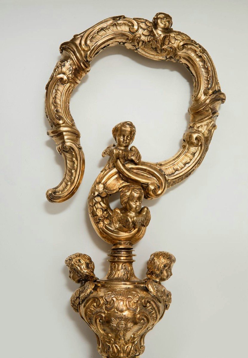 Crosse Pastorale d'évêque En Argent, Vers 1785-1793-photo-4