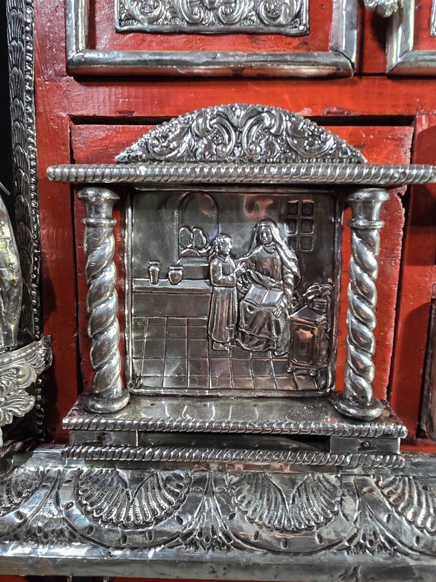 Cabinet And Buffet Table; Mexico, End Of The 18th Century And After, In Silver-photo-2