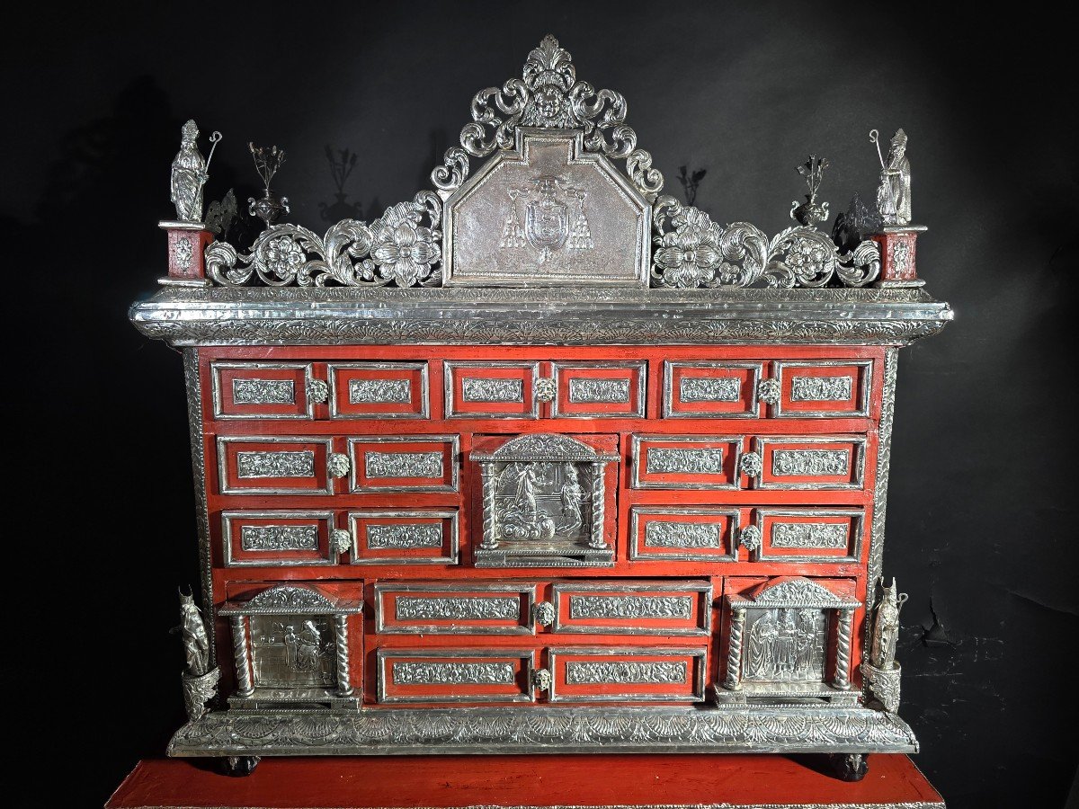 Cabinet And Buffet Table; Mexico, End Of The 18th Century And After, In Silver-photo-6