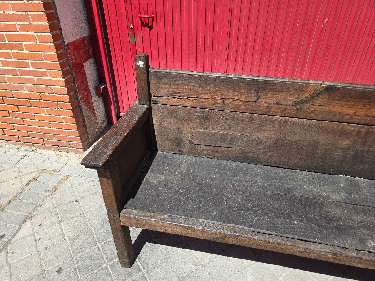 Large Solid Wood Bench From The 18th Century-photo-2