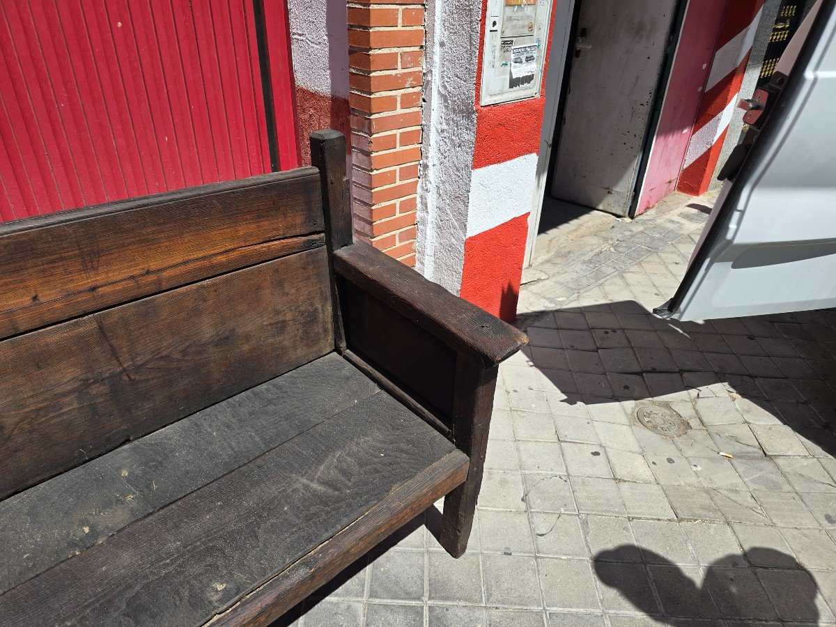 Large Solid Wood Bench From The 18th Century-photo-3