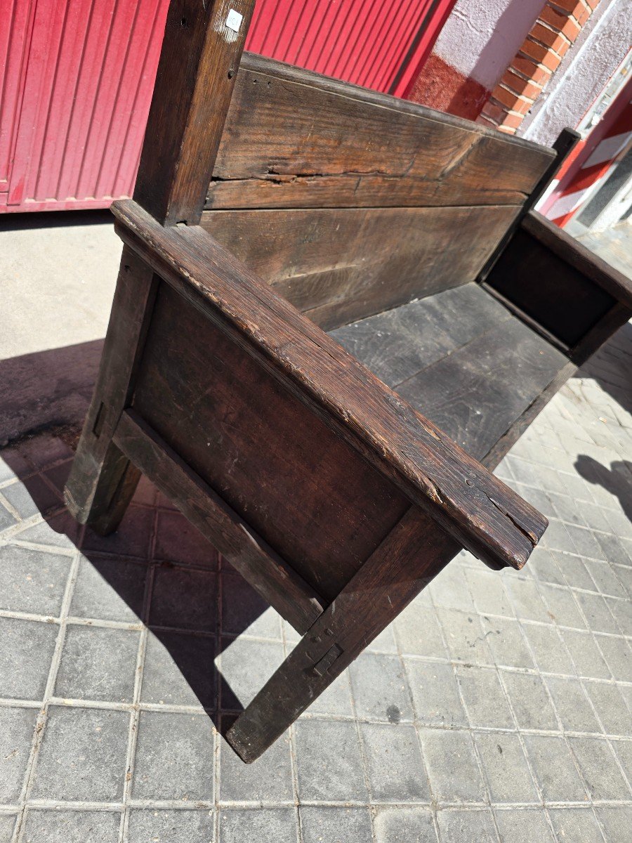 Large Solid Wood Bench From The 18th Century-photo-4