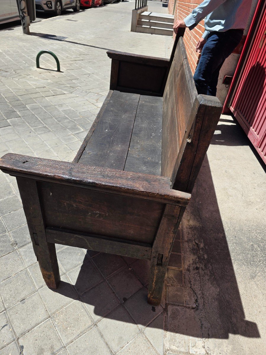 Large Solid Wood Bench From The 18th Century-photo-3