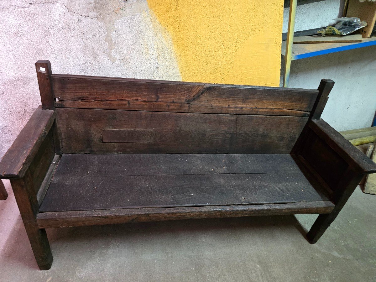 Large Solid Wood Bench From The 18th Century-photo-5