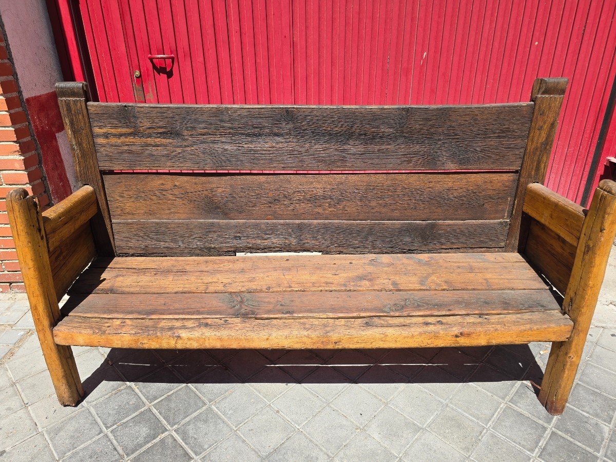 Large Solid Wood Bench From The 18th Century-photo-4