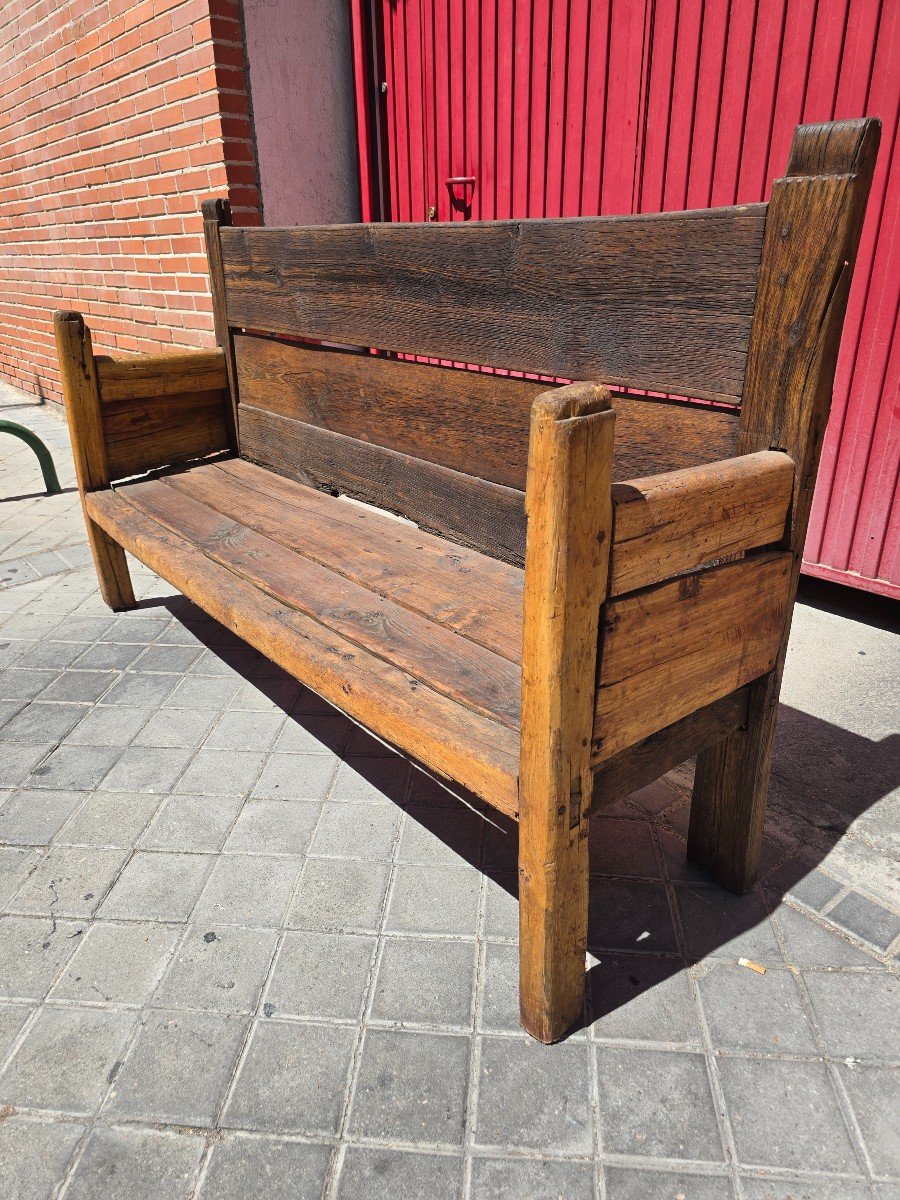 Large Solid Wood Bench From The 18th Century-photo-3