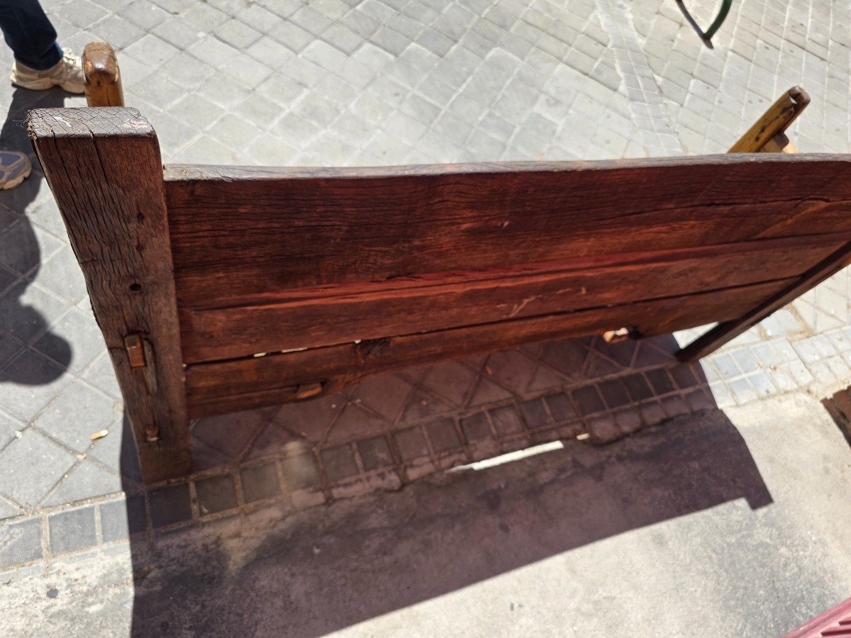 Large Solid Wood Bench From The 18th Century-photo-4