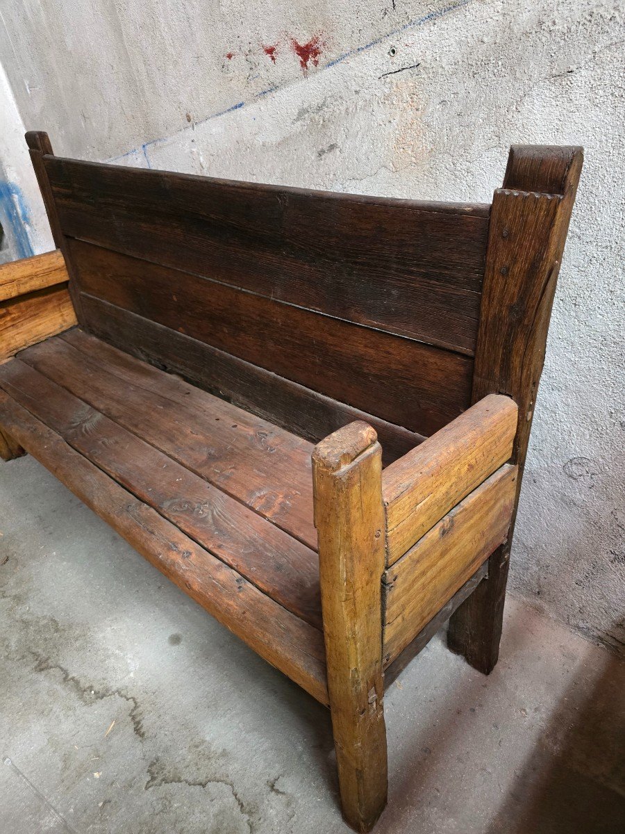 Large Solid Wood Bench From The 18th Century-photo-6