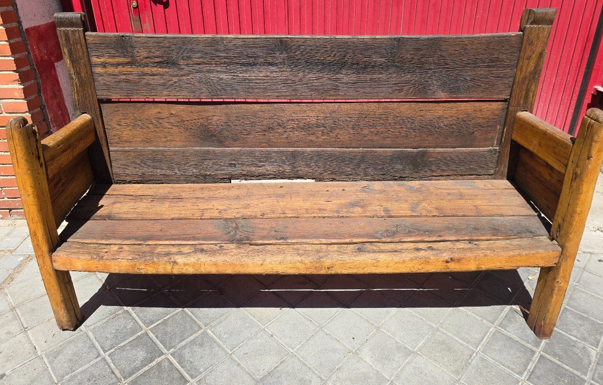 Large Solid Wood Bench From The 18th Century
