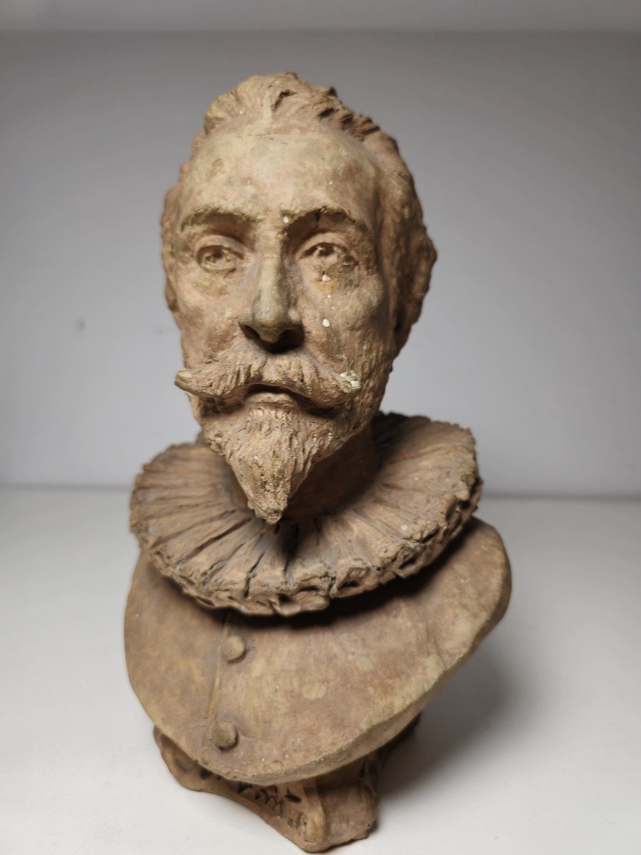 Decorative Terracotta Bust Of Cervantes