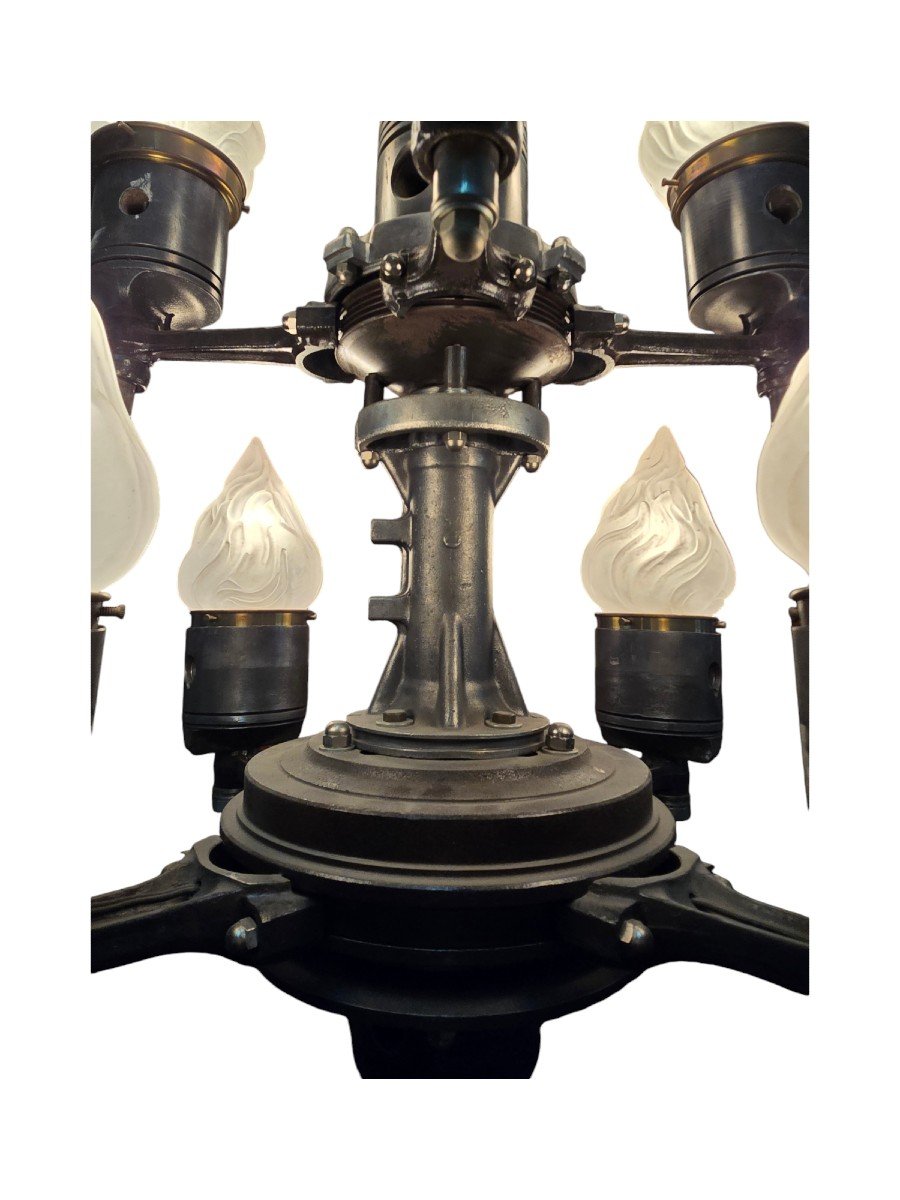 Large Steampunk Candelabra Signed By The Artist-photo-7