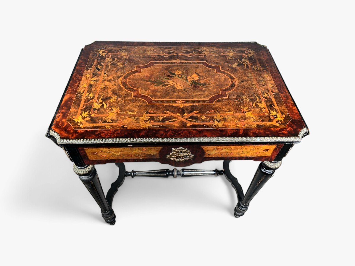 19th Century French Marquetry Table-photo-3