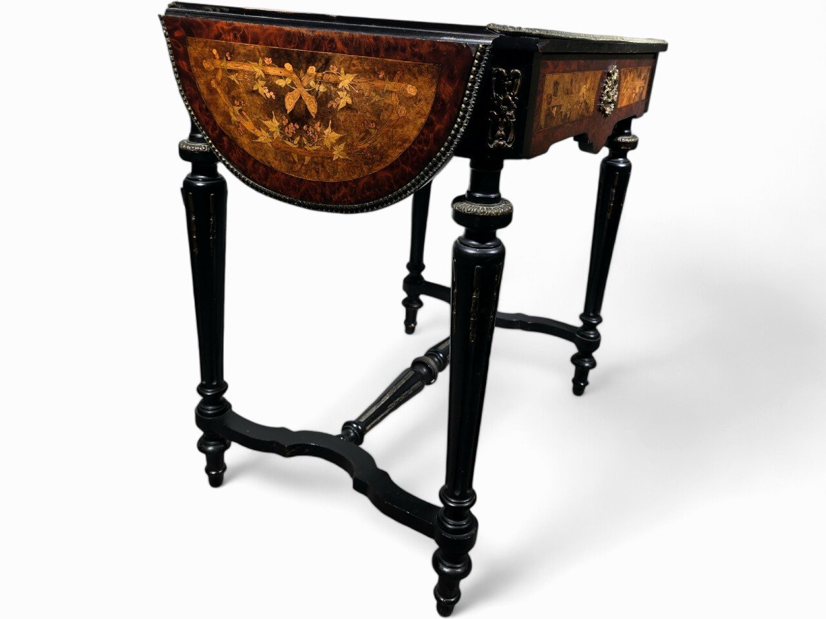 19th Century French Marquetry Table-photo-5