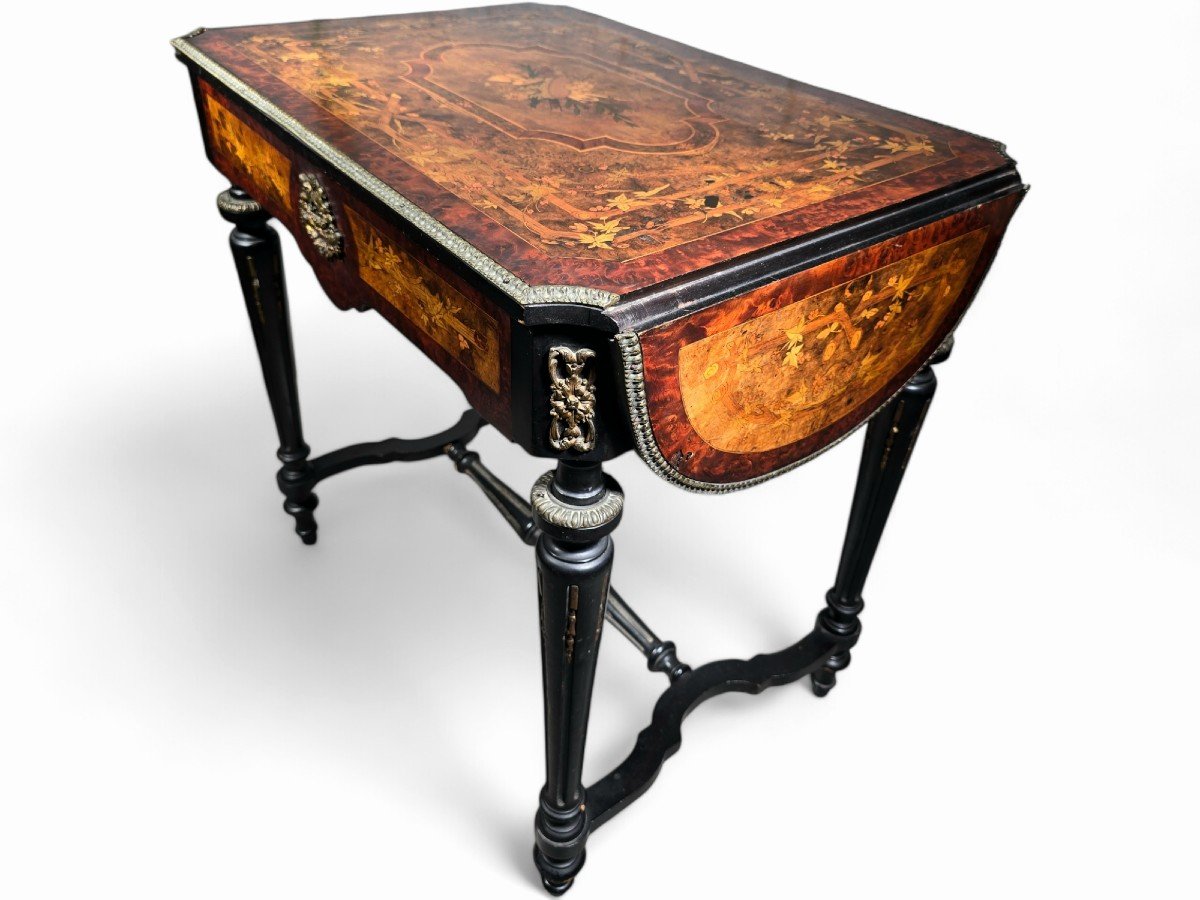 19th Century French Marquetry Table-photo-6