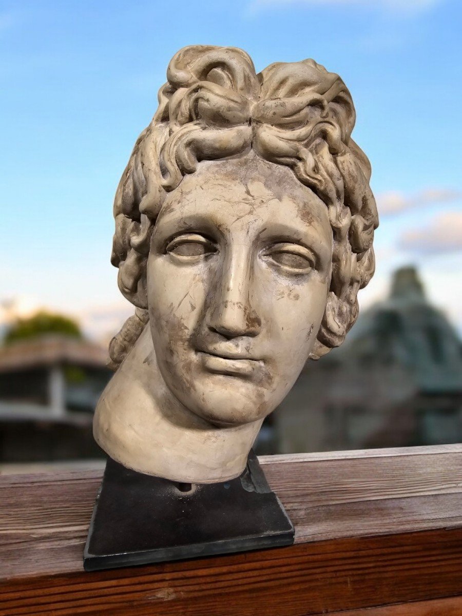 Decorative Stone Head Of Apollo - Classic Style-photo-4