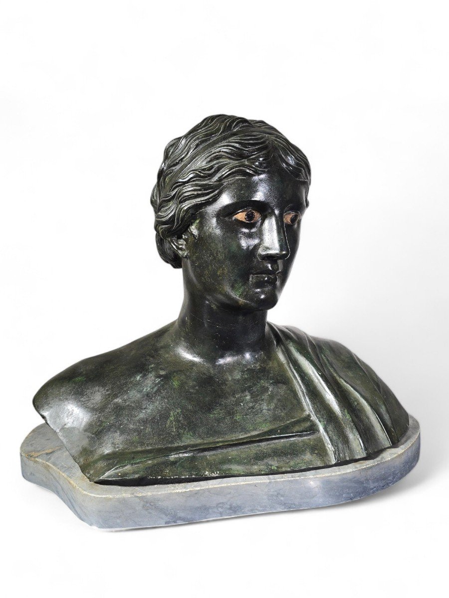 Buste En Bronze Du XIXe Siècle De La Poétesse Grecque Sappho-photo-2