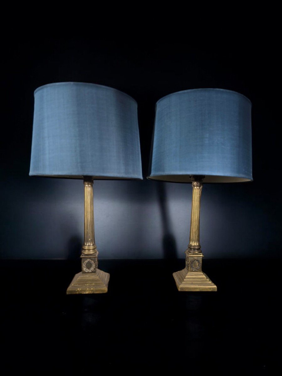 Elegant Pair Of 19th Century Bronze Table Lamps-photo-6