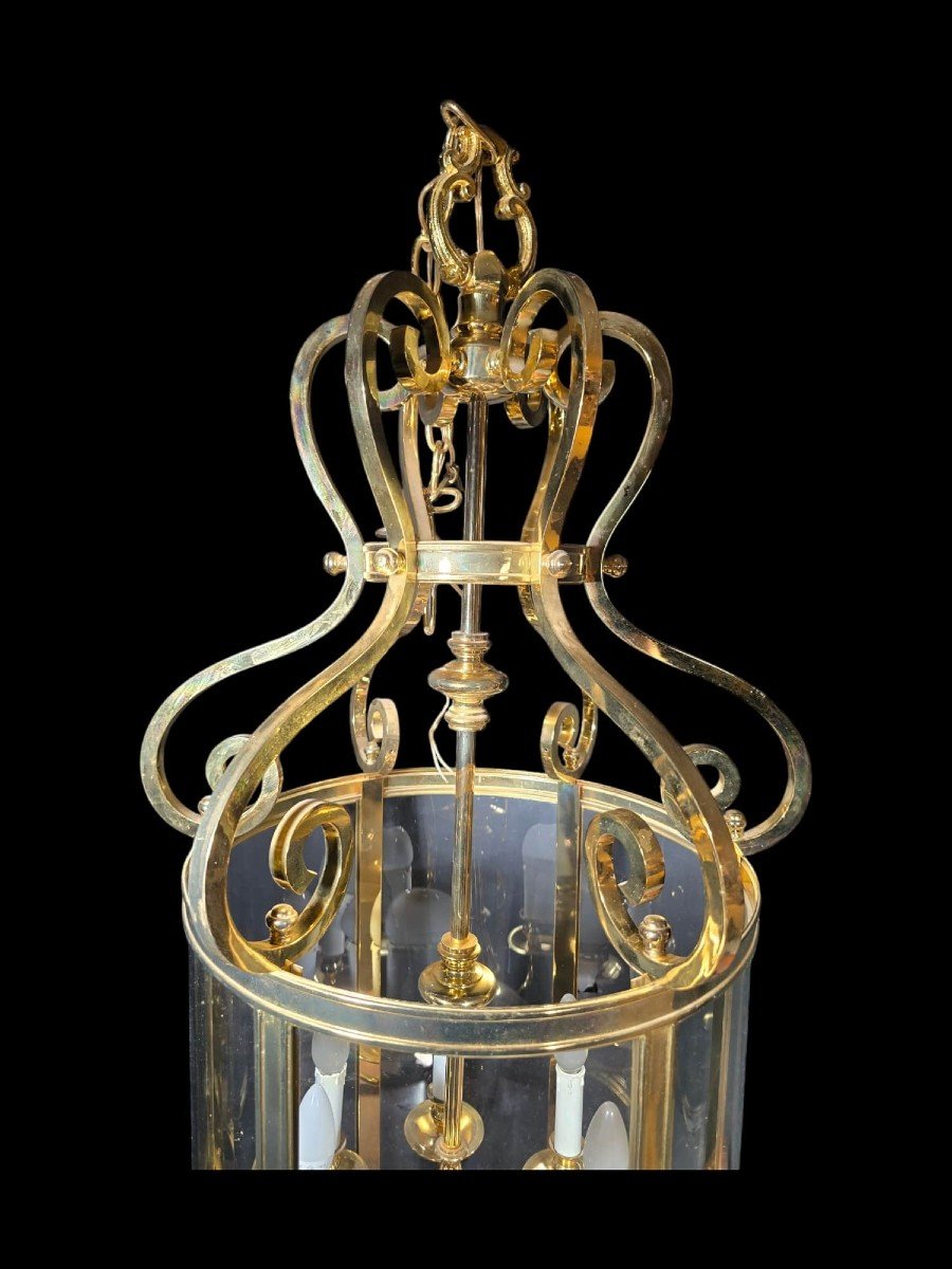 Large 1950s Gilt Bronze Decorative Lantern-photo-2