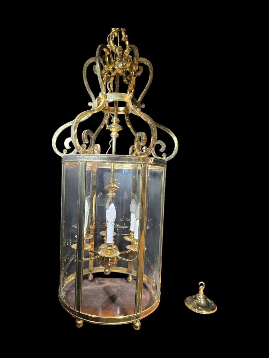 Large 1950s Gilt Bronze Decorative Lantern-photo-3