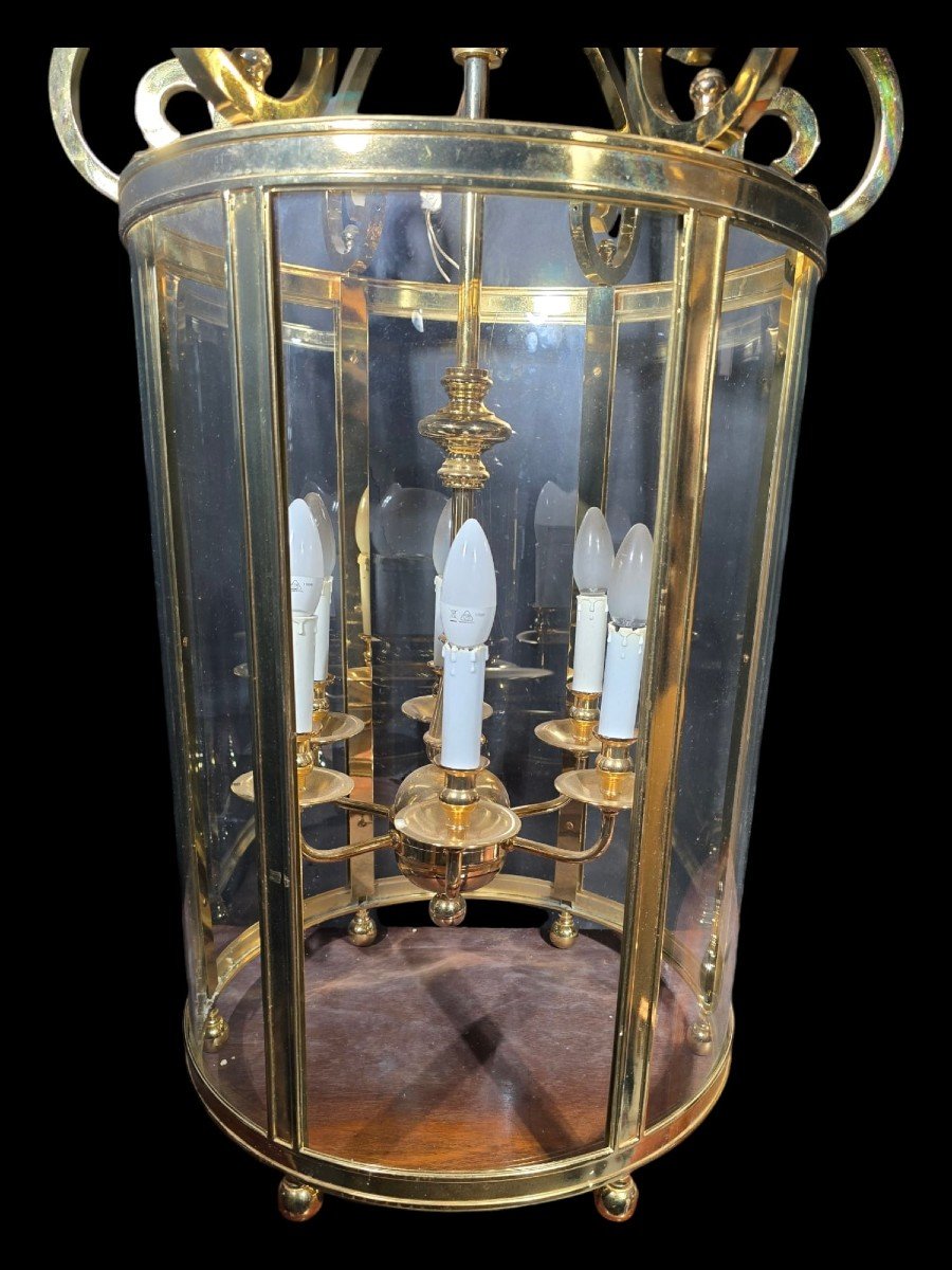 Large 1950s Gilt Bronze Decorative Lantern-photo-4