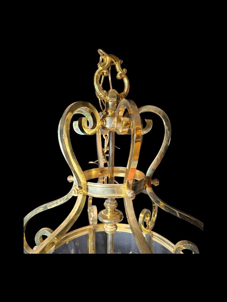 Large 1950s Gilt Bronze Decorative Lantern-photo-5