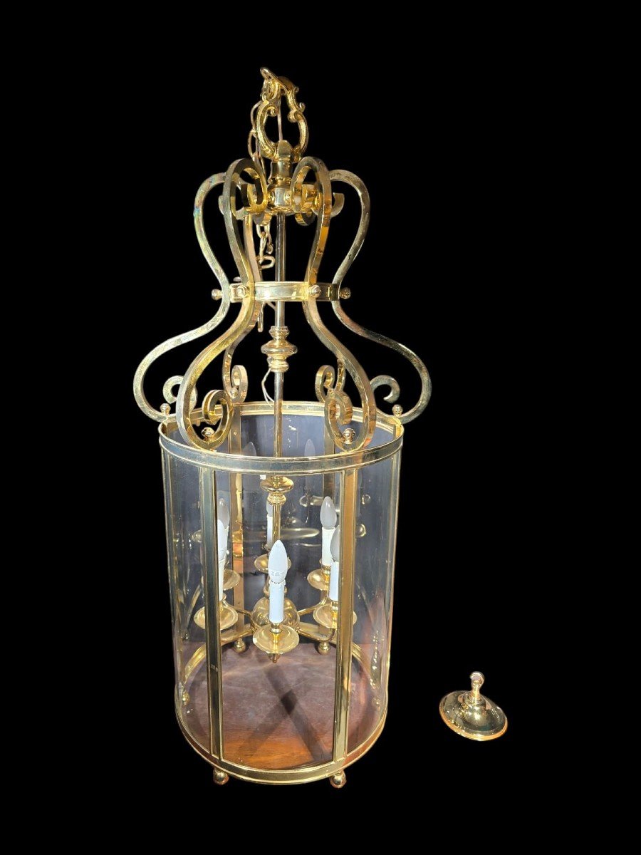 Large 1950s Gilt Bronze Decorative Lantern-photo-7