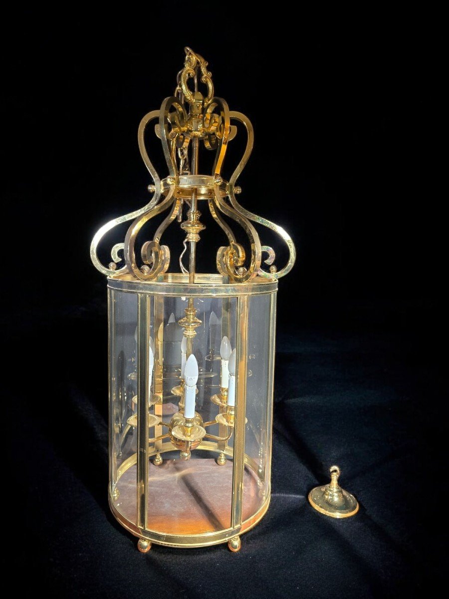 Large 1950s Gilt Bronze Decorative Lantern-photo-8