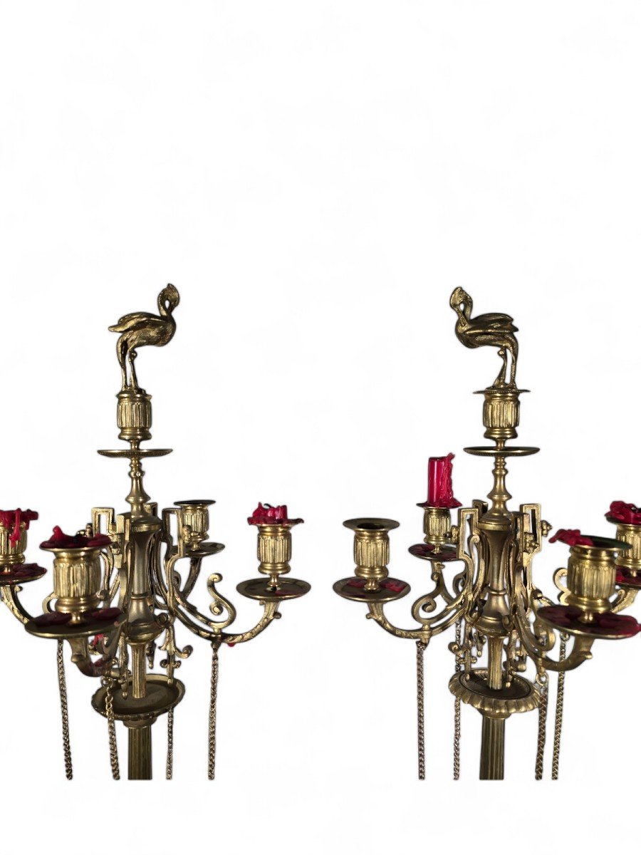 Pair Of Elegant 19th Century French Grecian Style Candelabra-photo-1