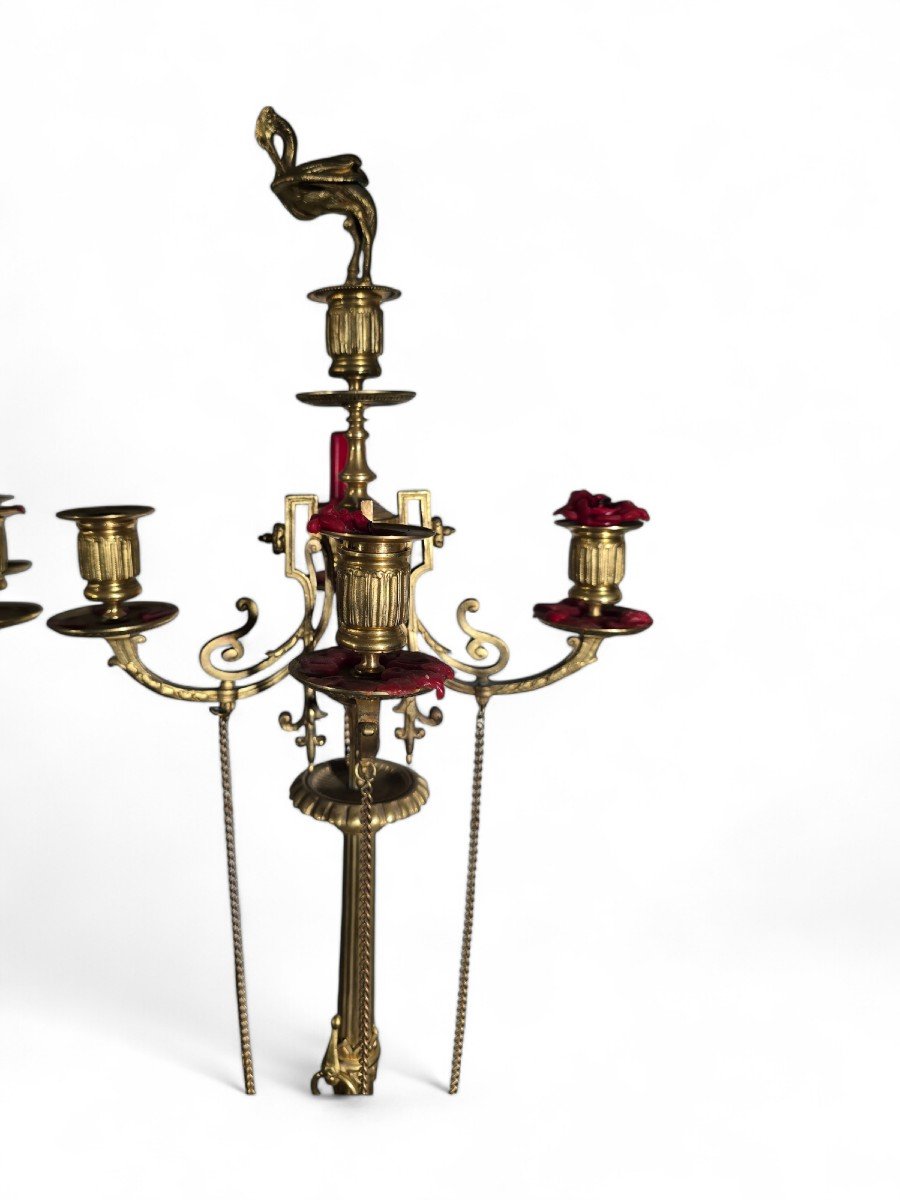 Pair Of Elegant 19th Century French Grecian Style Candelabra-photo-7