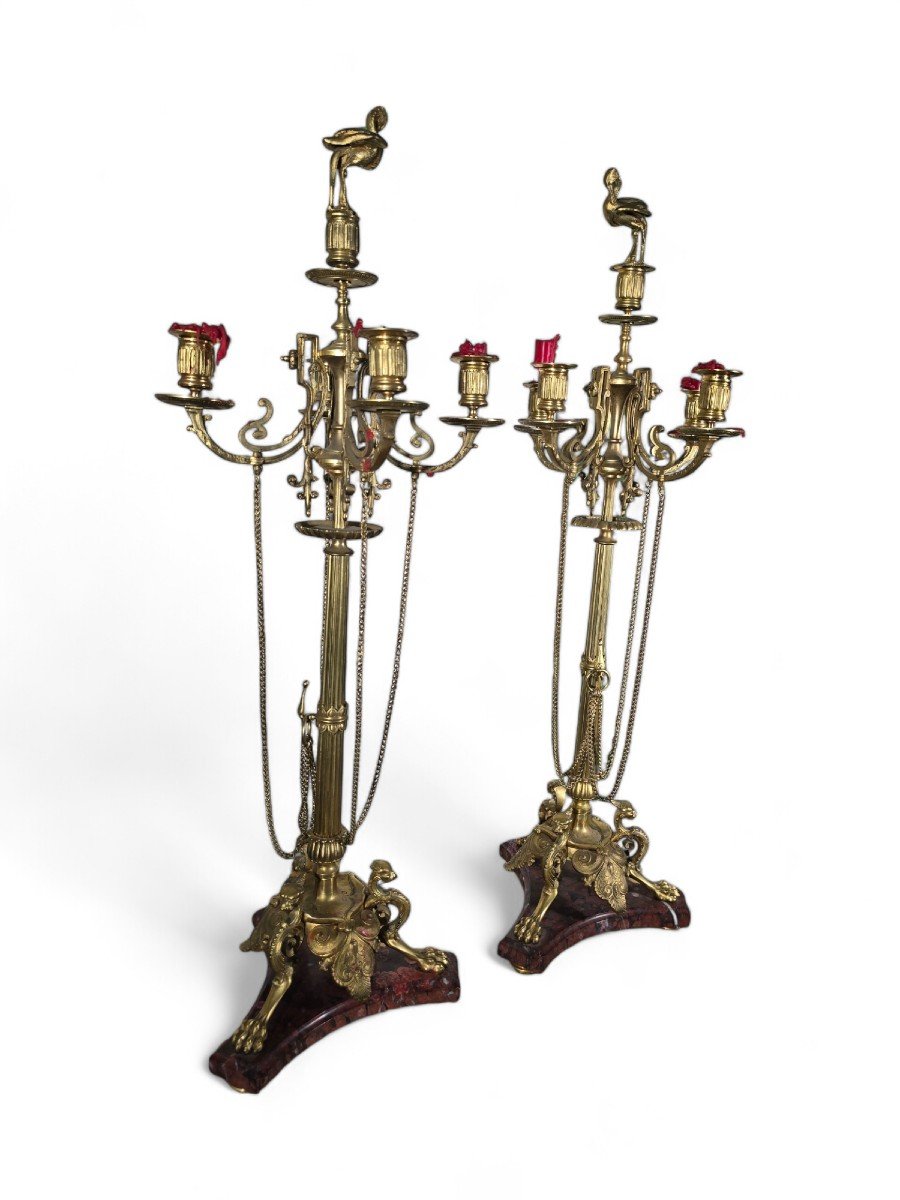 Pair Of Elegant 19th Century French Grecian Style Candelabra-photo-8