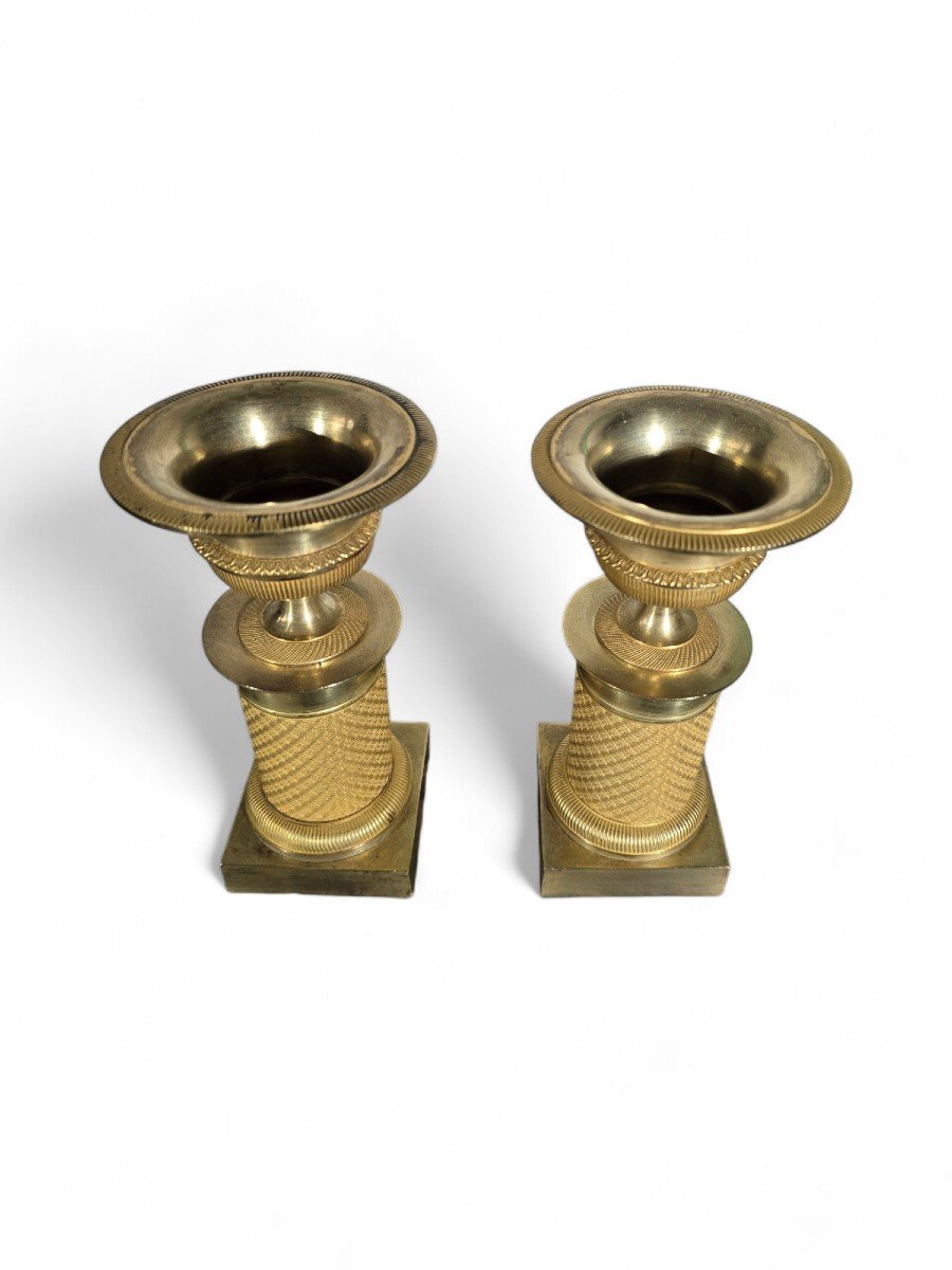 Pair Of 19th Century French Gilt Bronze Decorative Cups-photo-7