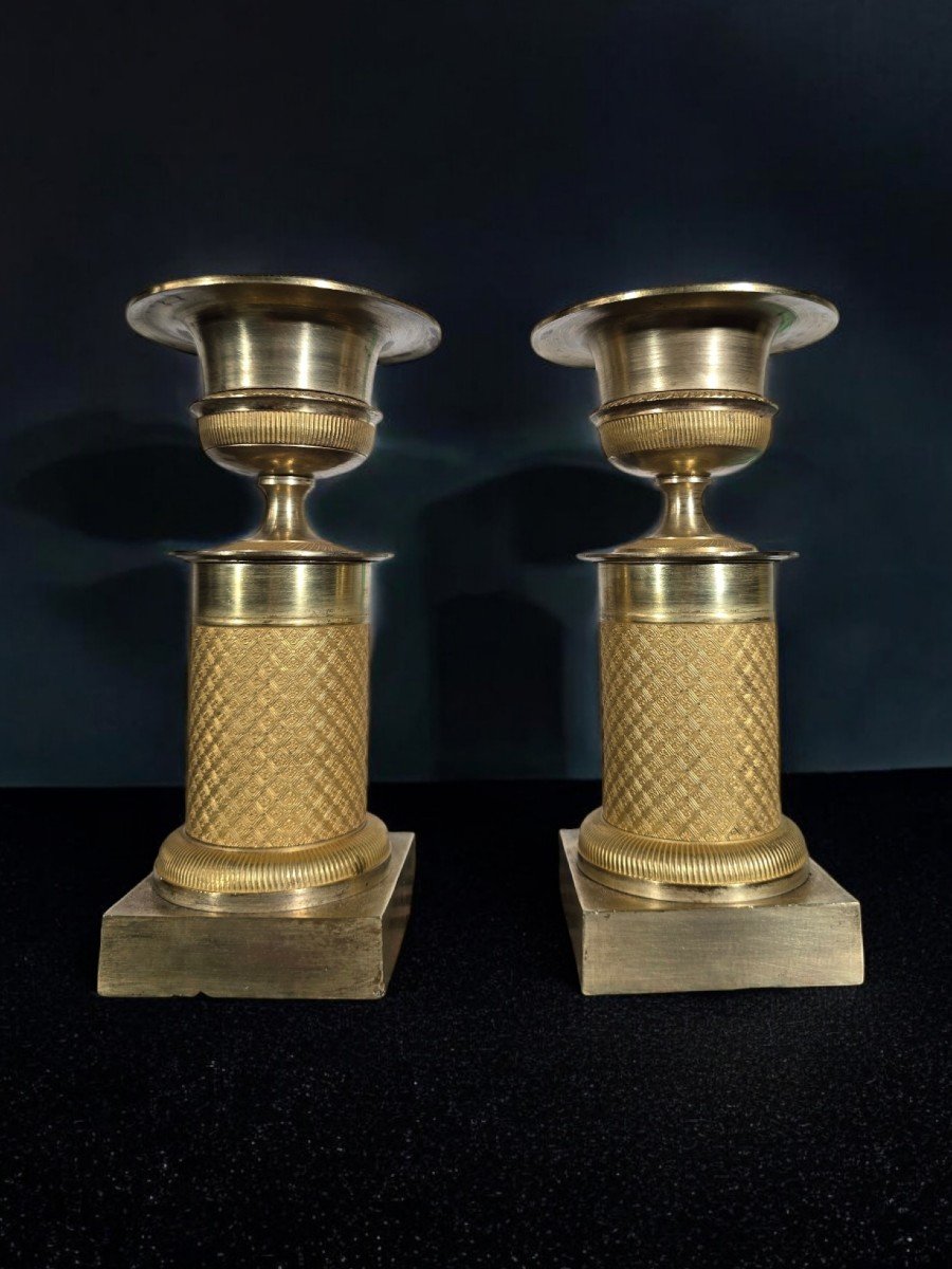 Pair Of 19th Century French Gilt Bronze Decorative Cups-photo-8