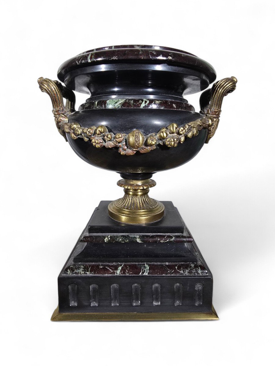 19th Century Decorative Marble And Gilt Bronze Cup-photo-3