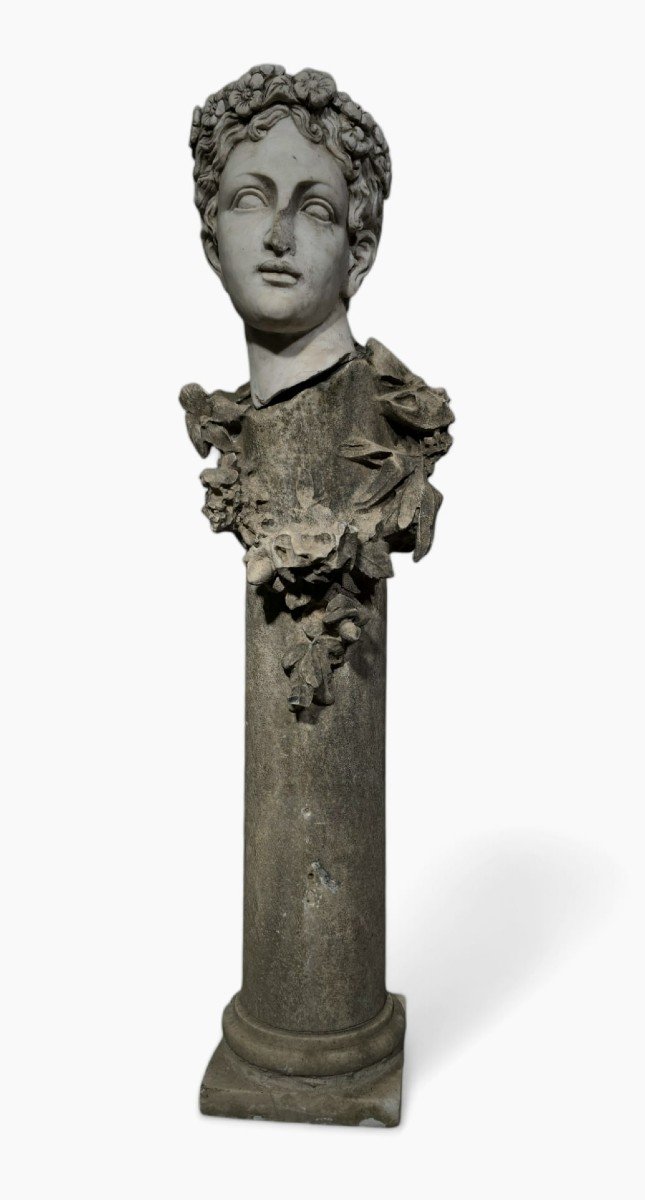 Grande Statue En Marbre Du 19e Siècle - 120 Cm