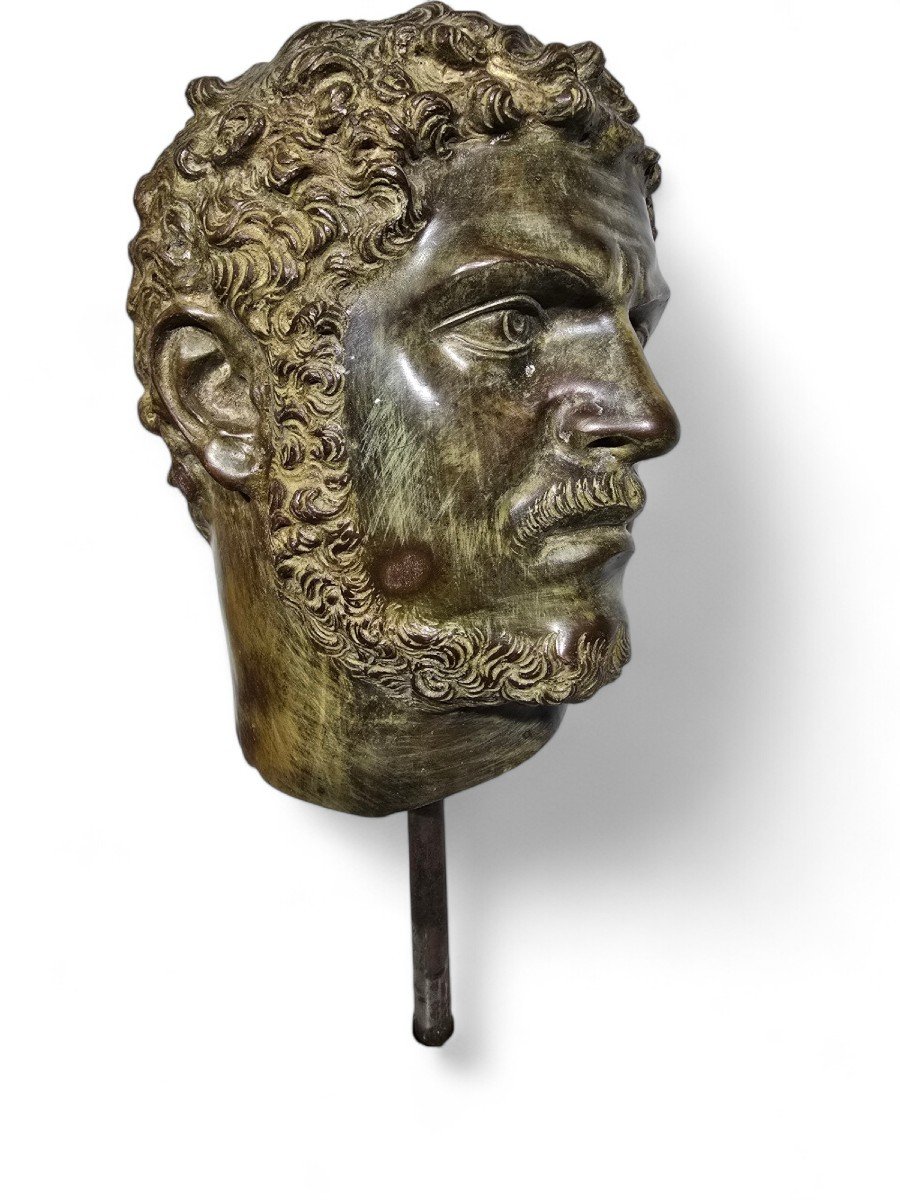 Tête En Bronze De l'Empereur Romain Caracalla-photo-2