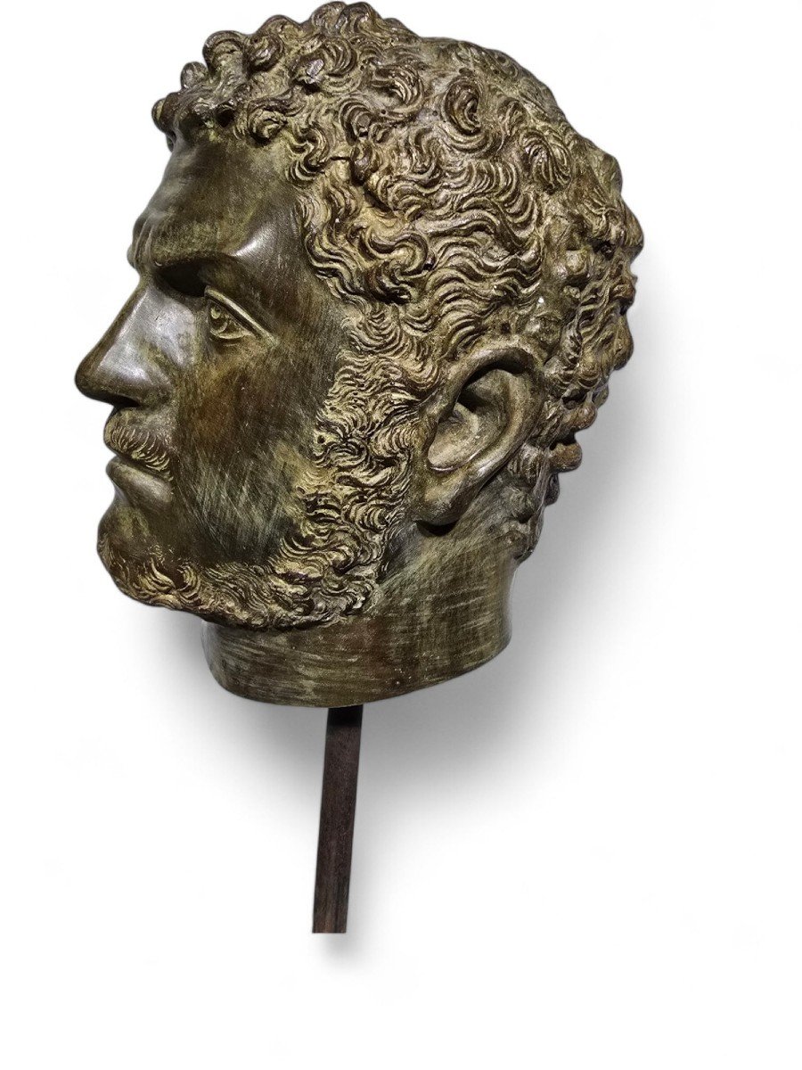 Tête En Bronze De l'Empereur Romain Caracalla-photo-4