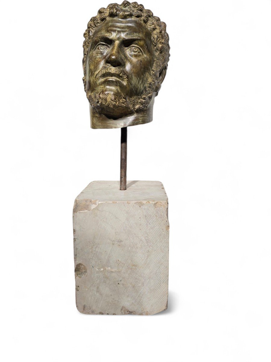 Tête En Bronze De l'Empereur Romain Caracalla